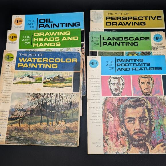 6 Vintage Grumbacher Library The Art Of Painting Drawing Set of 6 Softcover Lot - Picture 1 of 16